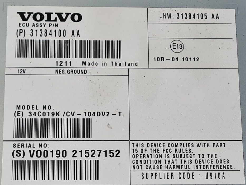 Amplificator audio Volvo XC60 2008 - 2013 (1053) 31384100AA