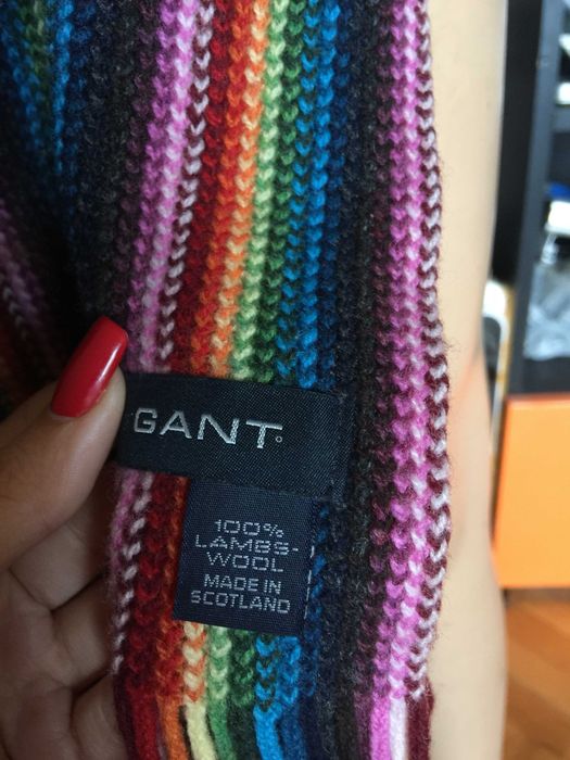 Пъстър шал Gant- агнешка вълна