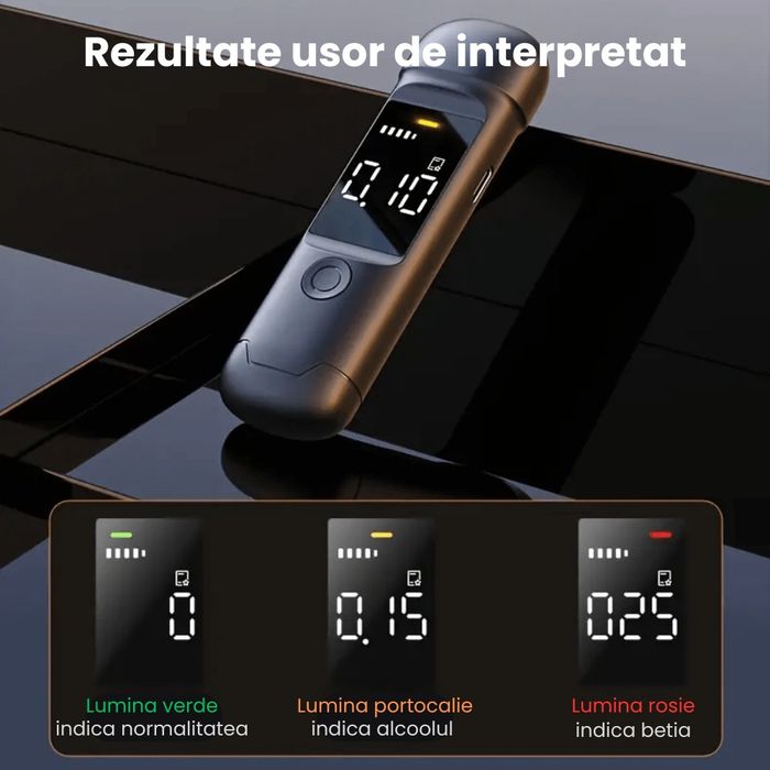 Etilotest Profesional  Non Contact Cu Precizie 0.015 Si Calibrare Automata,Display LCD Iluminat