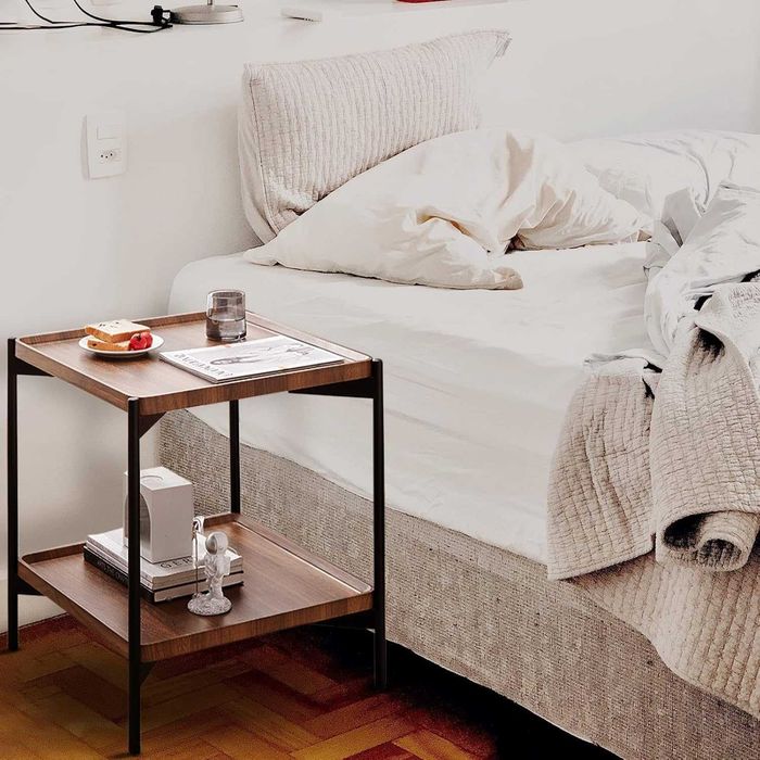 2-етажна квадратна маса за кафе 60см странична  в рустик орех/60 см №5