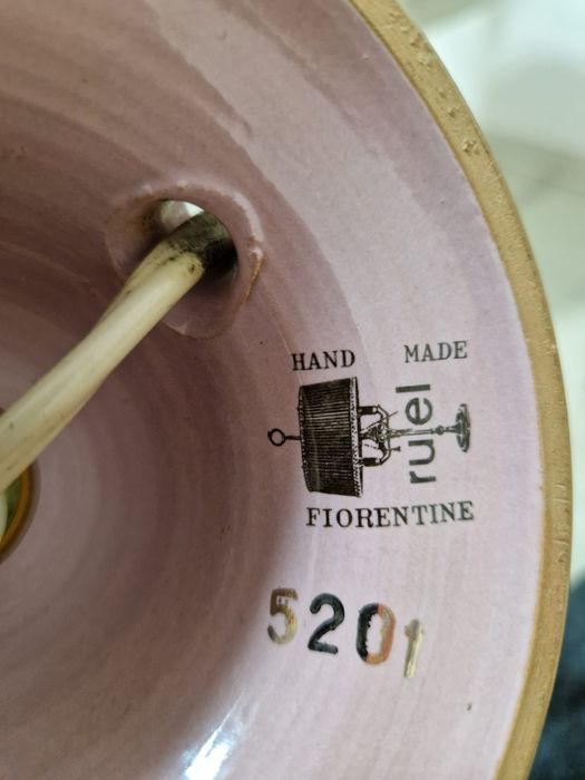 Set vintage italian – 2 veioze + candelabru ceramică pictata manual