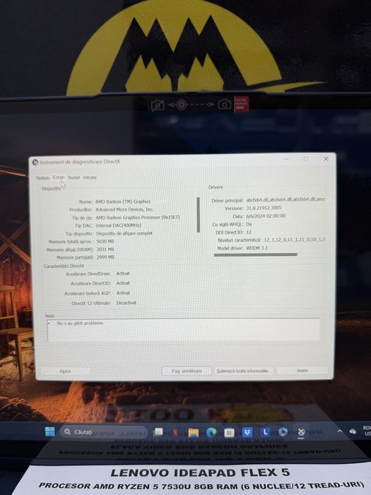 Laptop Lenovo IdeaPad Flex 5 procesor AMD Ryzen5 7530U  8GB / 512GB .