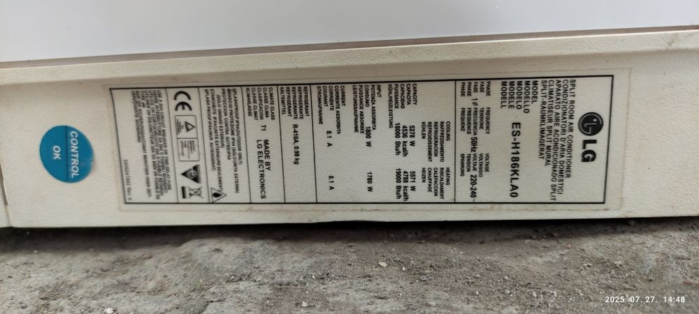 Climā LG  Tip : ES- H186KLA0