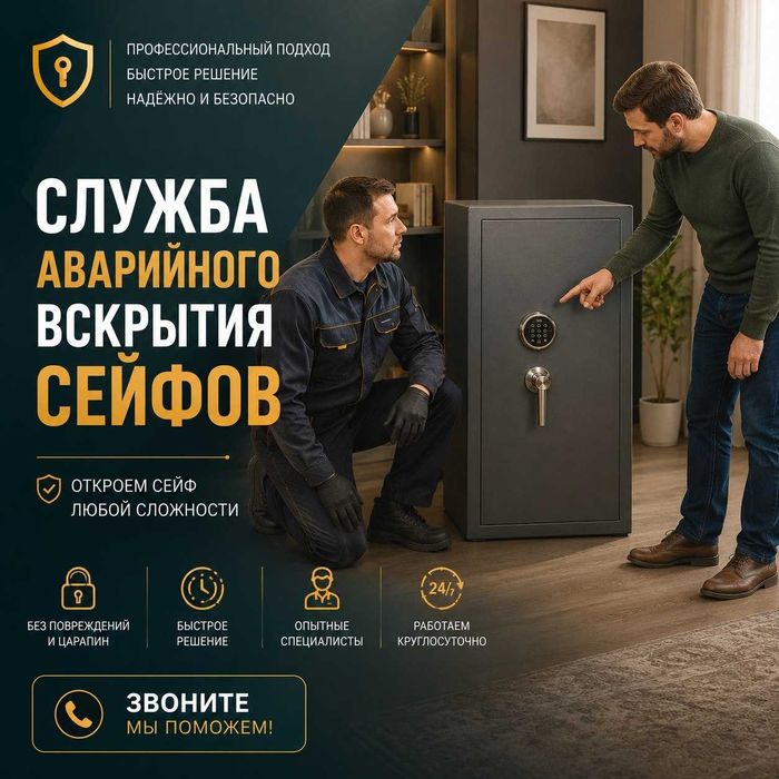 Аварийное вскрытие сейфов - открыть сейф круглосуточно - квартиру
