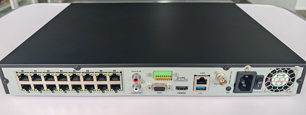 NVR 16 canale AcuSense Hikvision DS-7616NXI-I2/16P/S, 12 MP, H.265+, 16 porturi POE, VCA, POS, HDMI 4K