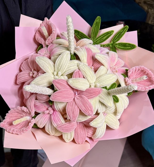 Букеты из синельной проволоки (ручная работа)