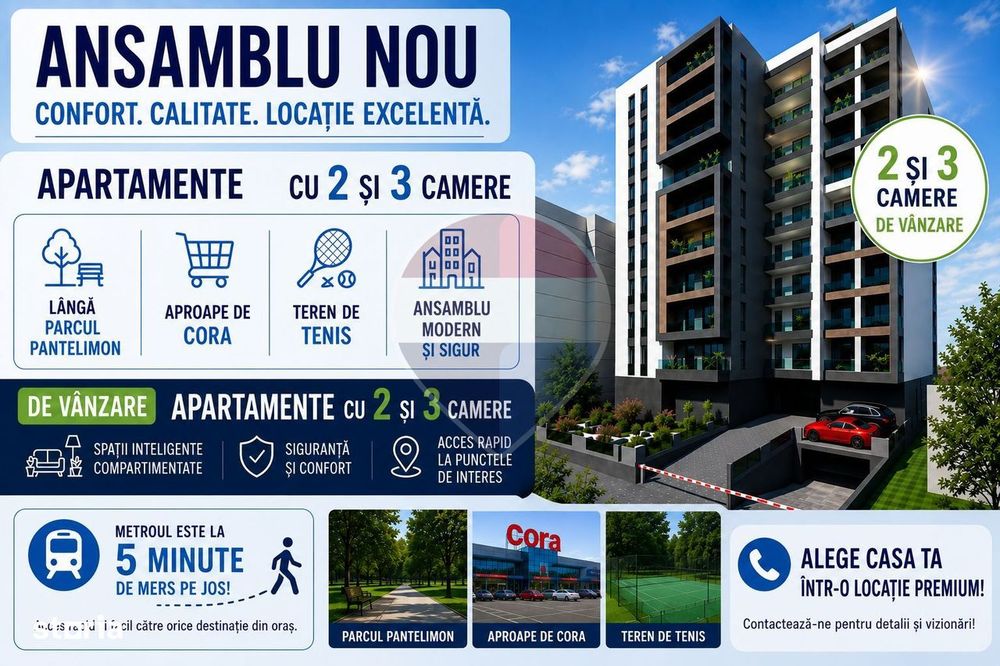 VANZARE Apartament cu 3 camere -Pantelimon