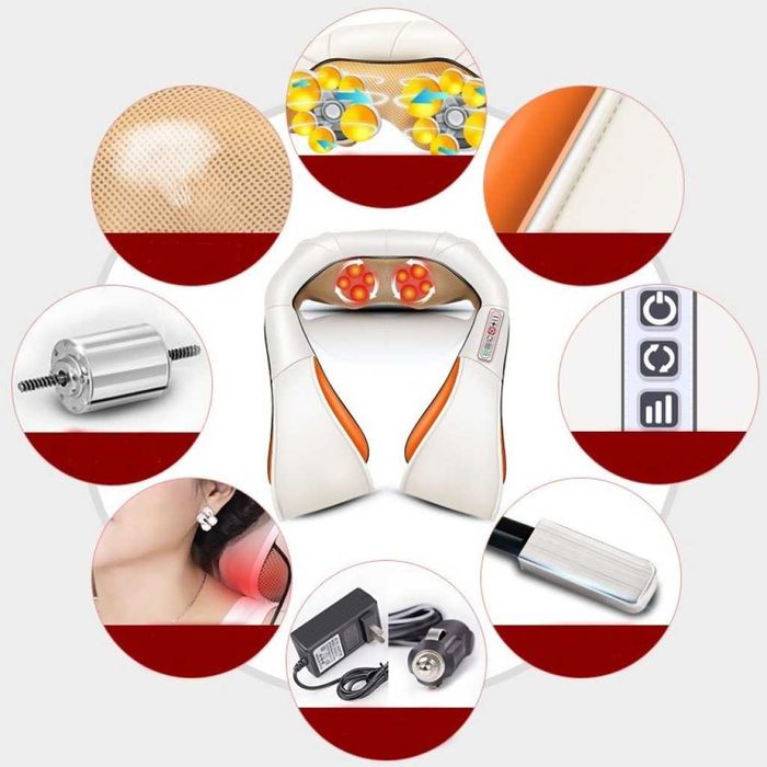 Шиацу 4D масажор за врат гръб плешки и рамене с функция затопляне