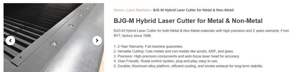 Гибрид лазер. Металл, ёғоч, мато ва пластик кесиш учун