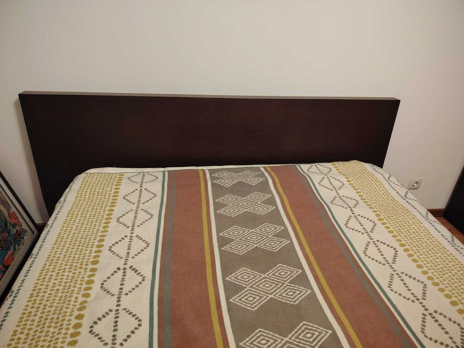 Vand cadru de pat + somiera, foarte solid, culoare wenge, 200 x 160 cm