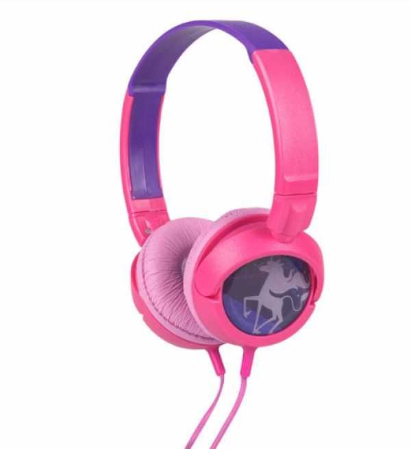 Casti audio, Zola, model Unicorn, roz, reglabile, pentru fetite