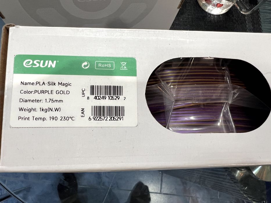 Filament Филамент ESUN PLA Silk (одна, двух, трех цветный, светящийся)