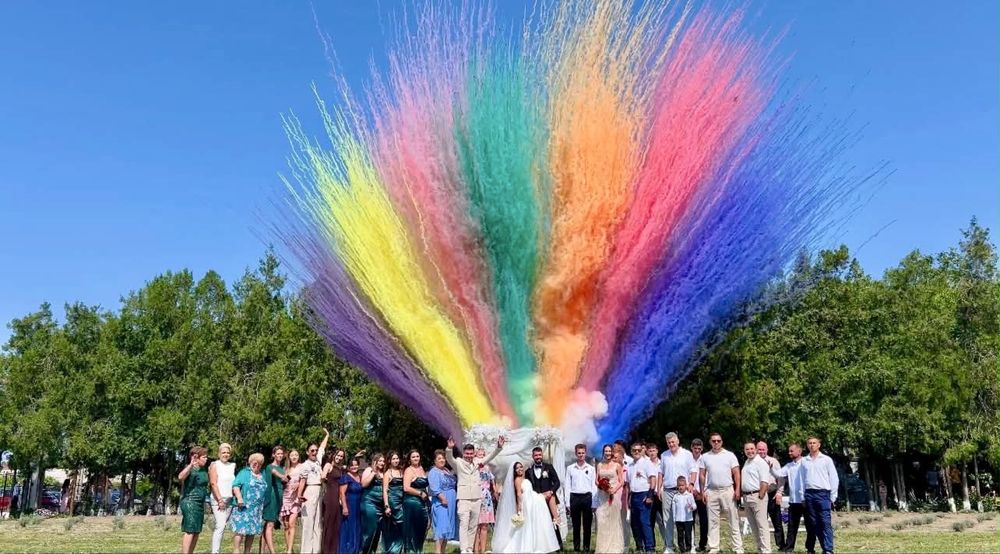 Artificii de zi , gender reveal, fum greu , artificii exterior