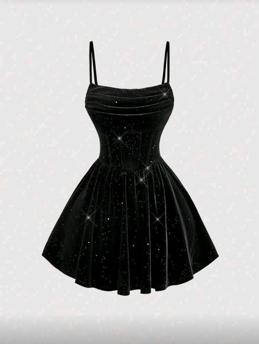 Дамска лъскава кадифена секси рокля