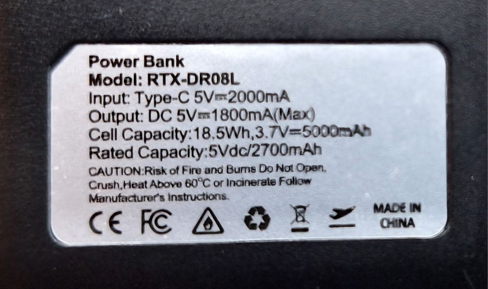 Power bank  Външна батерия Преносима батерия 1800mAh
Преносима
Външна