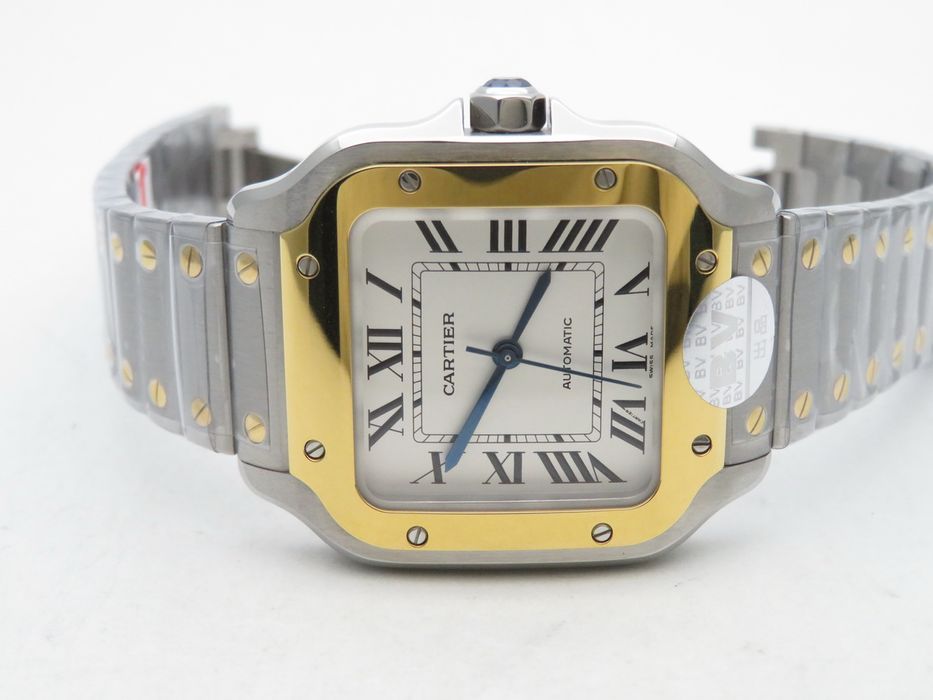 Cartier Santos de Cartier 35mm дамски - жълто злато и стомана - QC снимки