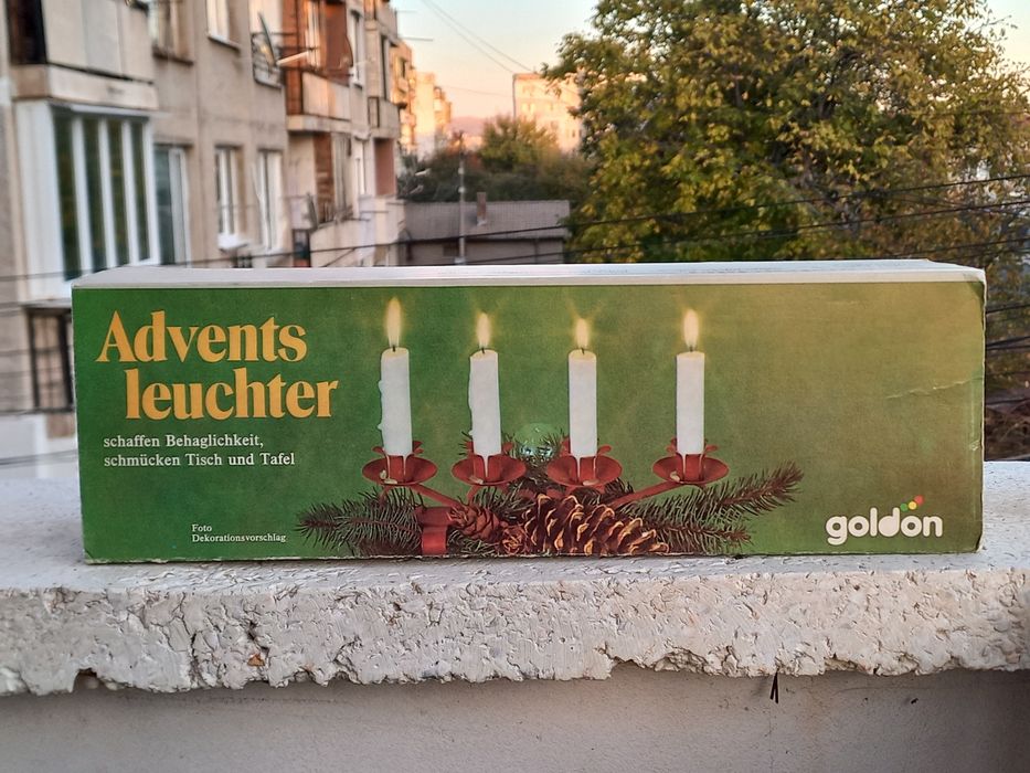 Свещник от соца, масивно желязо, ръчна изработка, ГДР, червен