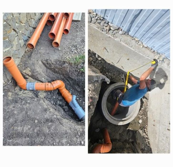 Racordări canalizare și utilități,excavații,nivelări,excavator,buldo
u