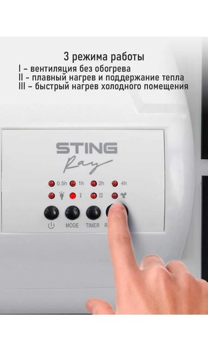 Обогреватель Тепловентилятор керамический настенный 2400 Ватт Пульт