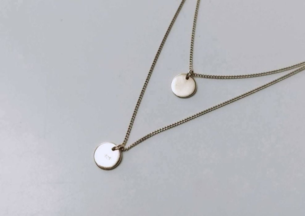 Colier lant dublu elegant din argint 925, placat cu aur, copii