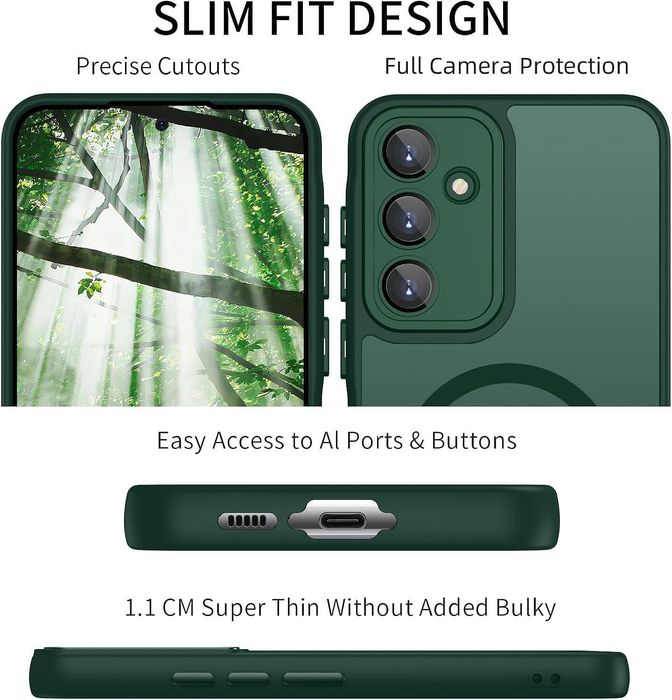 Матов magsafe кейс за samsung galaxy a56 - зелен