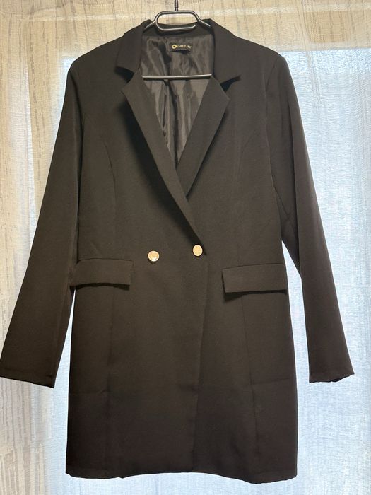 Rochie Tip Sacou / Blazer Negru Elegant I SAW IT FIRST