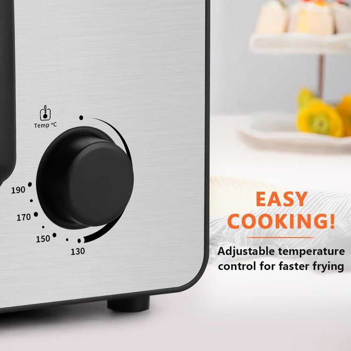 Фритюрник CUSIMAX, 2,5 л фритюрник с незалепващо покритие, сребрист