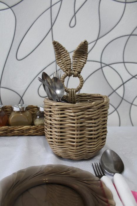 Корзинки зайки плетеные