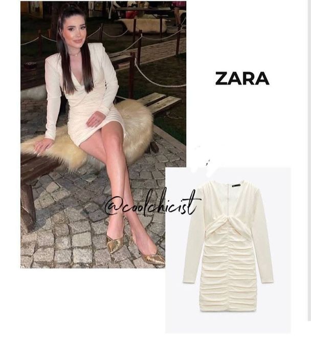 Бяла къса рокля Zara