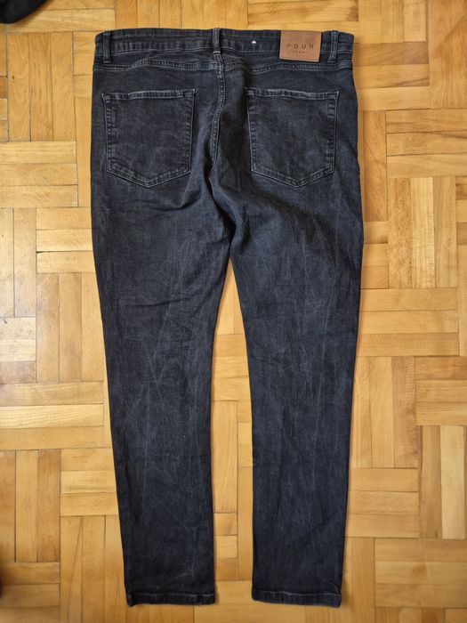 Blugi Premium Pour Homme, Denim Stretch, Negru, Bărbați - 36/32