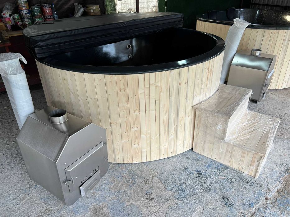 Ciubăr rotund XXL–10persoane–Aeromasaj,LED,izolație–Transport GRATUIT!