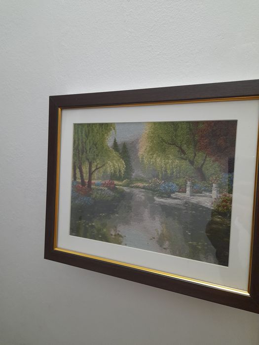 Goblen cusut manual – „Întoarcerea în paradis” – înrămat