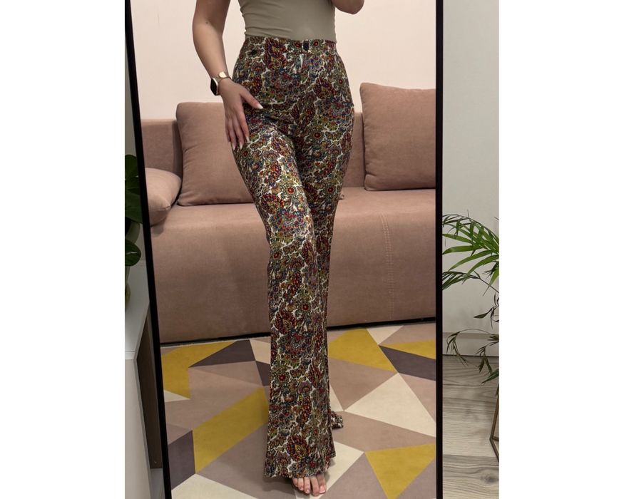 Pantaloni lungi inflorati lejeri evazati BSB marimea XS