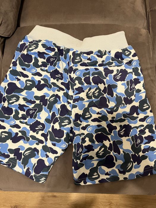 Pantaloni scurti bape blue camo