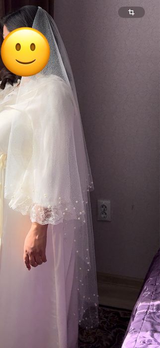 Свадебная фата с жемчугом