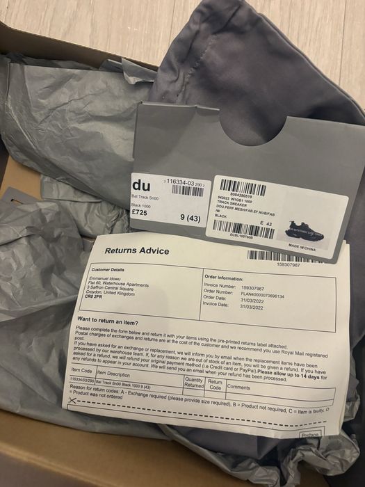 Balenciaga track 43 originali