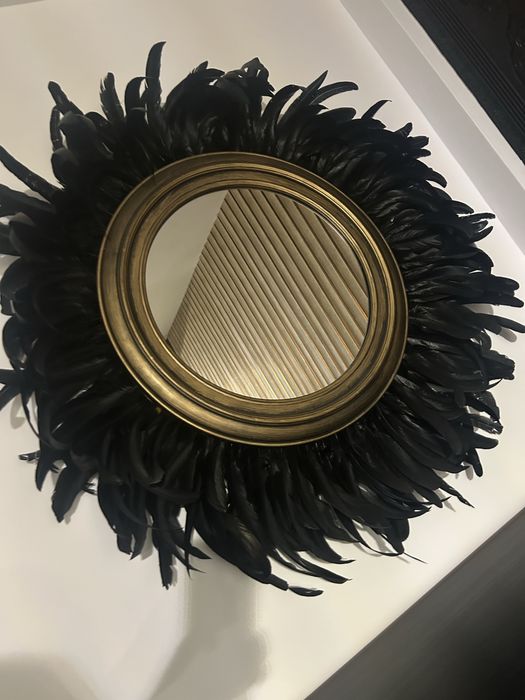 Oglinda decor penaj negru