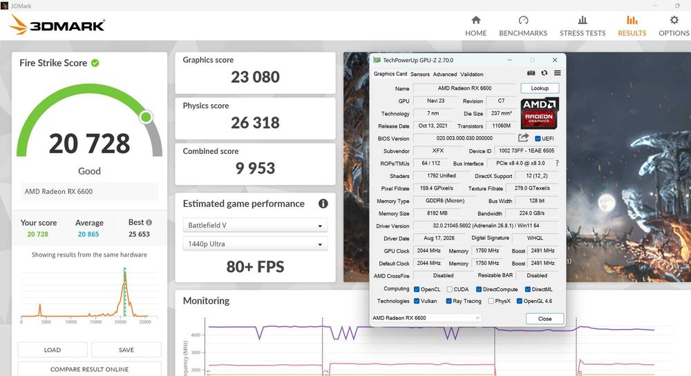 Placa video XFX Speedster SWFT 210 RX 6600 8GB GDDR6 - consum redus