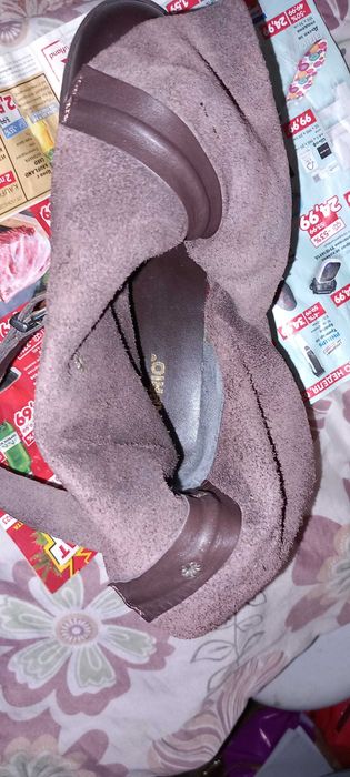 Боти,чиста кожа,шити към подметката,40 номер,кафяви!!! !