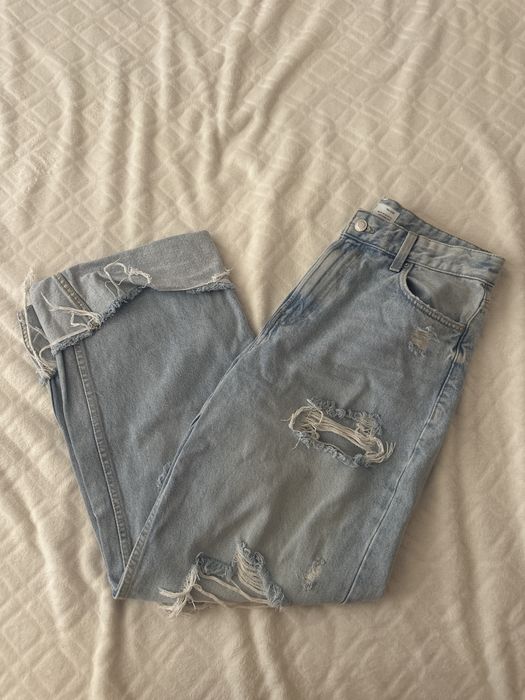 Bershka Сини скъсани дънки 38/М размер