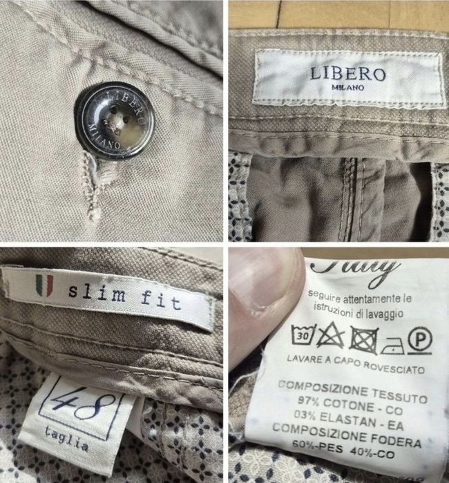 Pantaloni chino bărbați, Libero Milano, Italia, Slim Fit, 48 S / M