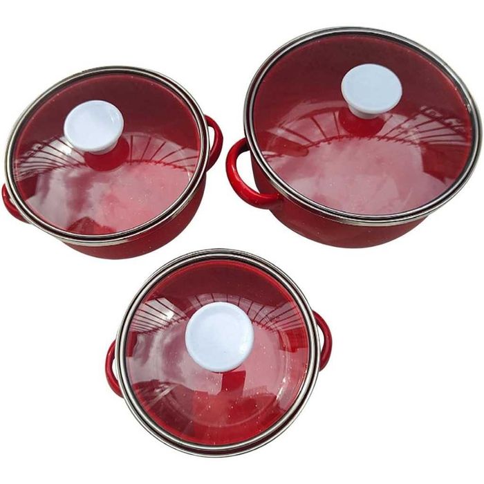 Комплект от 3 тенджери - 16см, 18см, 20см-ЦВЕТОВЕ