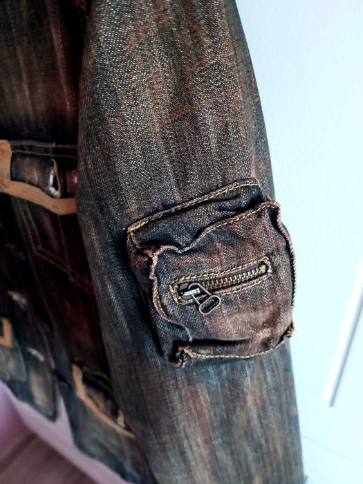 Geacă denim pictată manual