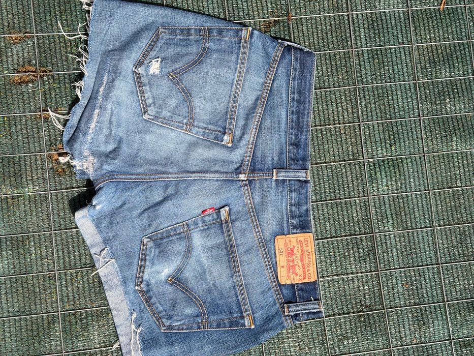 Levi's Premium 501 къси дънки ретро стил - размер 24 (XS) / Висока талия