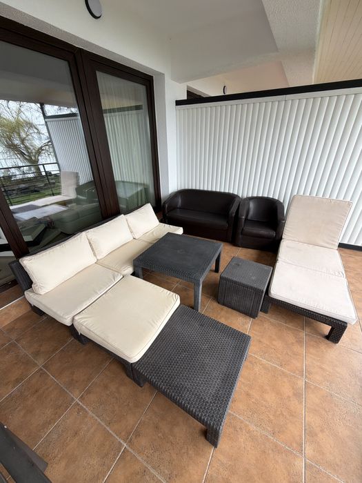 Mobilier Terasa modular + masa+ sezlong+ 2 canapele exterior