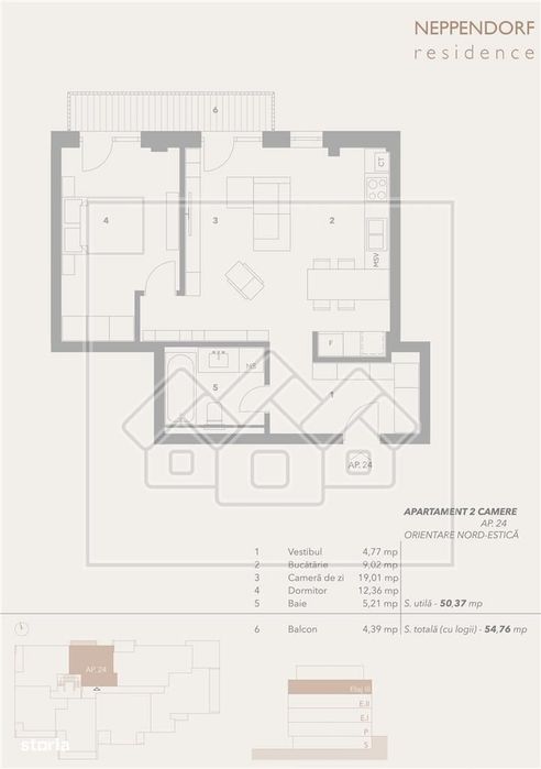 Apartament 2 camere, balcon, parcare, bloc nou, zona buna