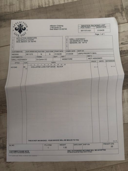 кеды Affliction Collapse Low-Top Shoe black