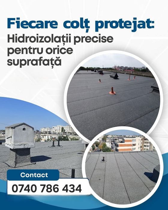 Hidroizolații acoperișuri/Reparații Acoperișuri