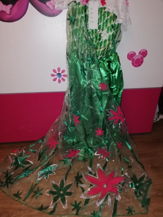 Rochie/rochita printesa Elsa Frozen Fever cu trena/serbari petreceri