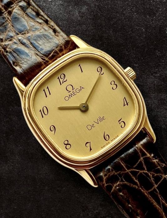 Ceas Omega De Ville quartz swiss made gold plated
